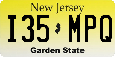 NJ license plate I35MPQ