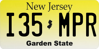 NJ license plate I35MPR