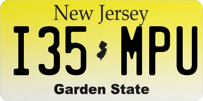 NJ license plate I35MPU