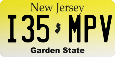 NJ license plate I35MPV