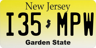 NJ license plate I35MPW