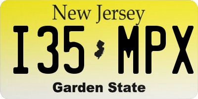 NJ license plate I35MPX