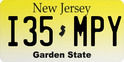 NJ license plate I35MPY