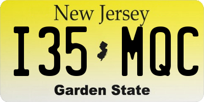 NJ license plate I35MQC