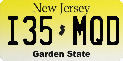 NJ license plate I35MQD
