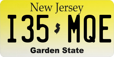 NJ license plate I35MQE
