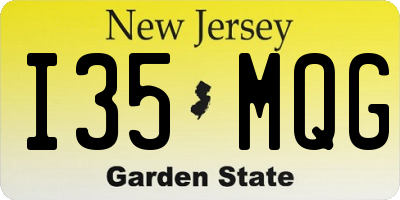 NJ license plate I35MQG