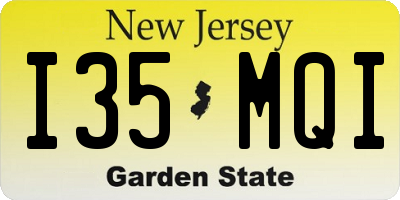 NJ license plate I35MQI