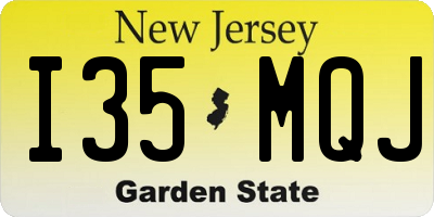 NJ license plate I35MQJ