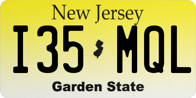 NJ license plate I35MQL