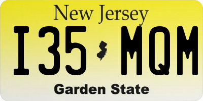 NJ license plate I35MQM