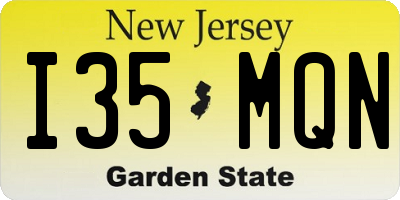 NJ license plate I35MQN