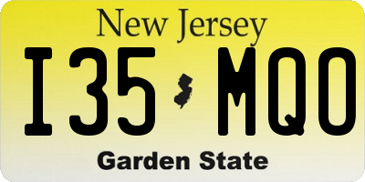 NJ license plate I35MQO