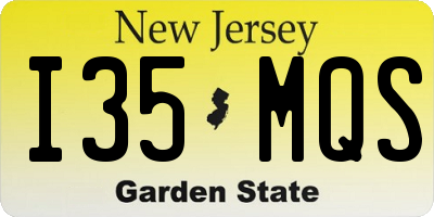 NJ license plate I35MQS