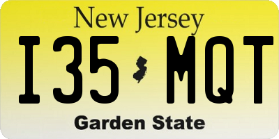 NJ license plate I35MQT