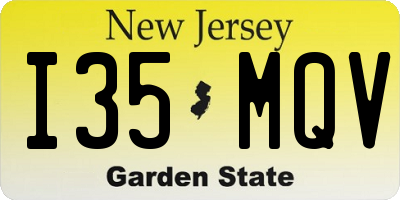NJ license plate I35MQV