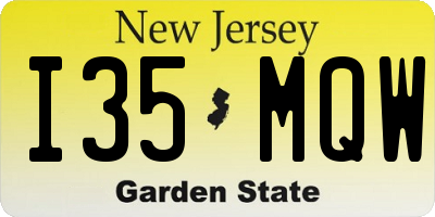 NJ license plate I35MQW