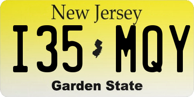 NJ license plate I35MQY