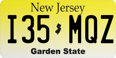 NJ license plate I35MQZ