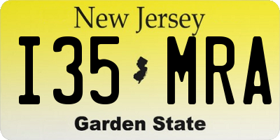 NJ license plate I35MRA