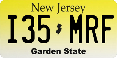 NJ license plate I35MRF