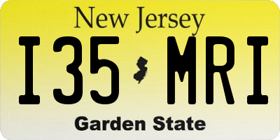 NJ license plate I35MRI