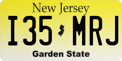 NJ license plate I35MRJ