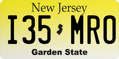 NJ license plate I35MRO