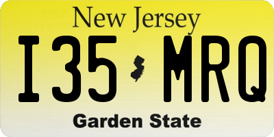 NJ license plate I35MRQ