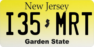 NJ license plate I35MRT