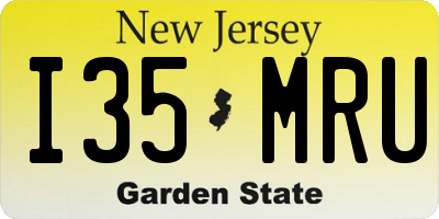 NJ license plate I35MRU