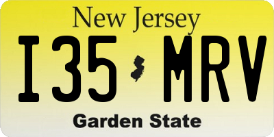 NJ license plate I35MRV