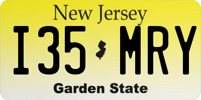 NJ license plate I35MRY