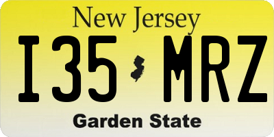 NJ license plate I35MRZ