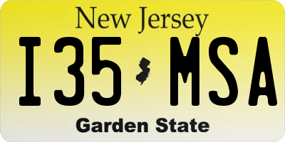 NJ license plate I35MSA
