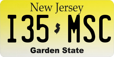 NJ license plate I35MSC