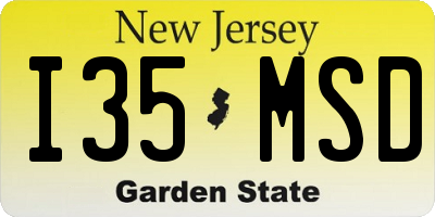 NJ license plate I35MSD