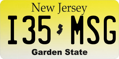 NJ license plate I35MSG