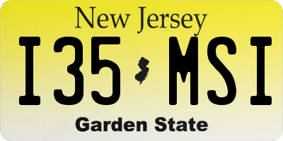 NJ license plate I35MSI