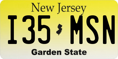 NJ license plate I35MSN