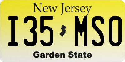 NJ license plate I35MSO