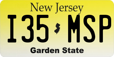 NJ license plate I35MSP