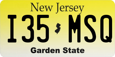 NJ license plate I35MSQ