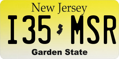 NJ license plate I35MSR