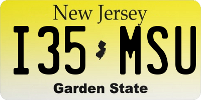 NJ license plate I35MSU