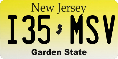 NJ license plate I35MSV