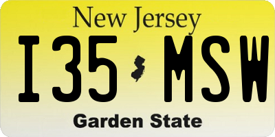 NJ license plate I35MSW