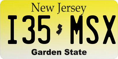NJ license plate I35MSX