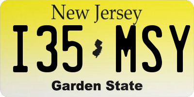 NJ license plate I35MSY