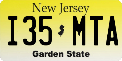 NJ license plate I35MTA